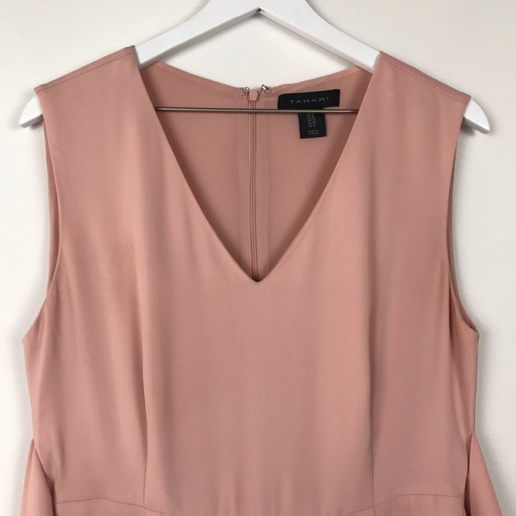 Tahari Blush Pink Self Tie Sleeveless Jumpsuit - Picture 6 of 16